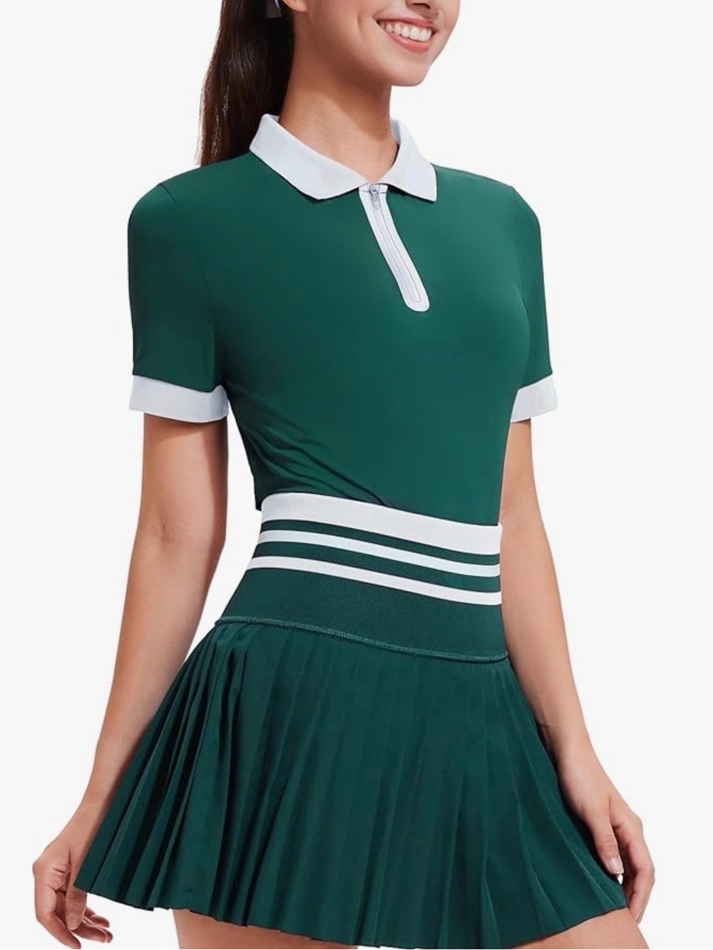 Airfree Green Golf Tennis Polo size small skirt xs pleated skort set